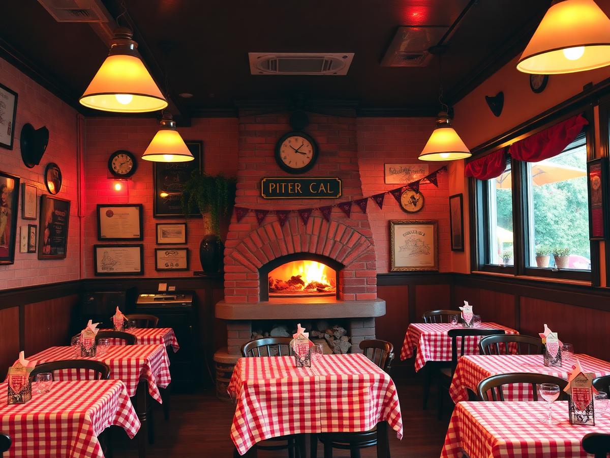 Cozy pizzeria dining room
